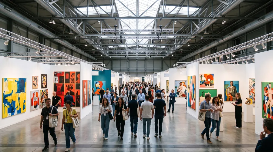 Los pasillos de una feria de arte contemporáneo